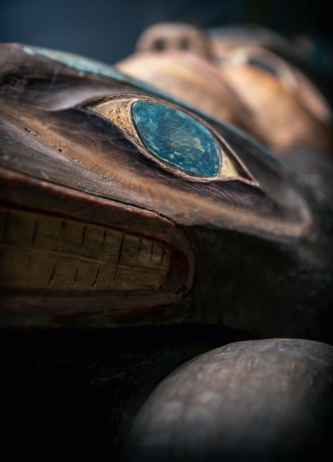 Wappenpfahl der Haida © Guido Borger / Andreas Müller Wappenpfahl der Haida