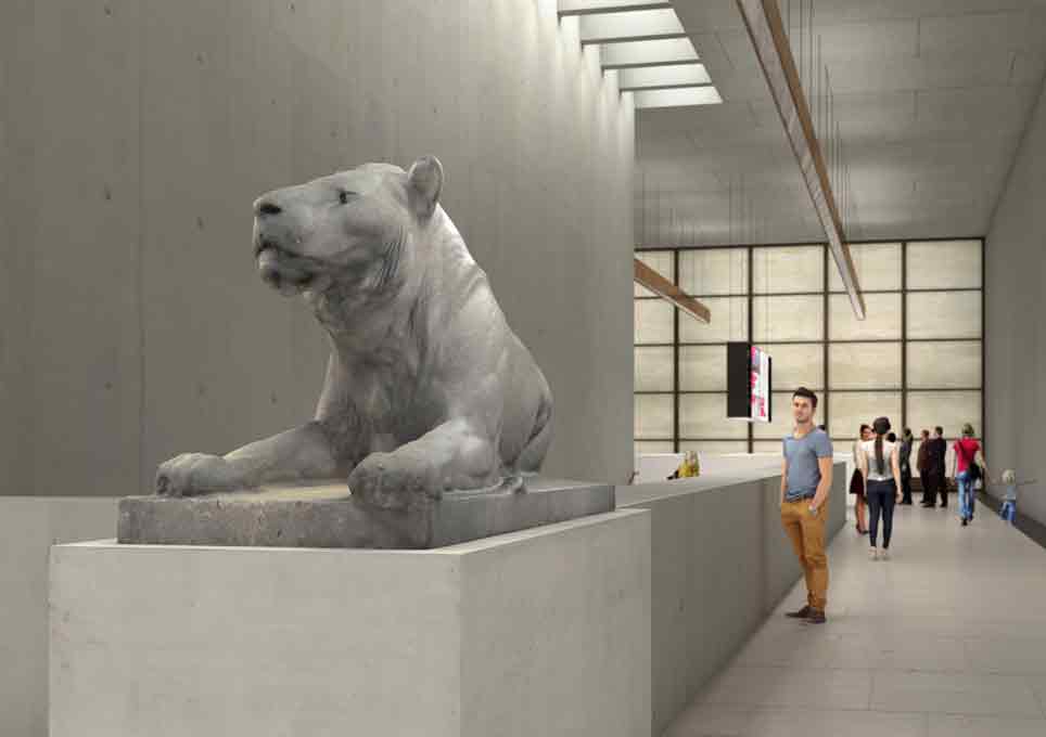 Der Gaul-Löwe wird ab 2019 in der James-Simon-Galerie die Besucher der Museumsinsel Berlin im Empfang nehmen Der Gaul-Löwe wird ab 2019 in der James-Simon-Galerie die Besucher der Museumsinsel Berlin im Empfang nehmen