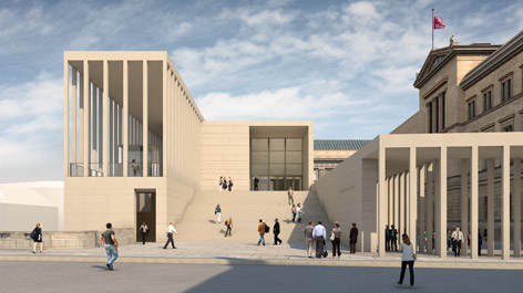 3D visualization of the future entrance building to the Museumsinsel (Opens a Larger Version of the Image)