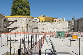 Baugrube des Museumsneubaus berlin modern in Richtung Philharmonie (September 2023)