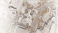 Präsenatationsplan des zweitplatzierten Entwurfs mit Visualisierungen, Text und Zeichnungen