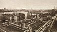 Sepia Aufnahme einer Baustelle in einer Stadt