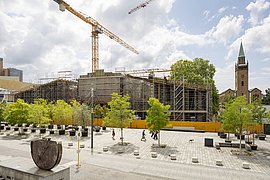 Der zukünftige Haupteingang am Scharounplatz, Blick von Norden 