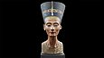 Colorful bust of the Egyptian Queen Nefertiti