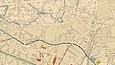Ausschnitt aus einer Karte von 1914 im Maßstab 1:15 000. Rechts der Potsdamer Platz, Richtung Westen führend die Bellevuestraße bis zum Kemperplatz; von der Tiergartenstraße Richtung Süden abzweigend die Matthäikirchstraße bis zum Landwehrkanal mit der Potsdamer Brücke 