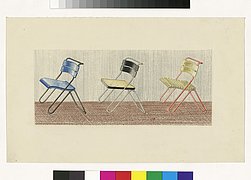 Erich Dieckmann, Zeichnung dreier Stühle, 1925–1935 Zeichnung dreier Stühle