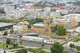Blick über die Baustelle und das Kulturforum