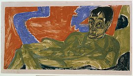 Ernst Ludwig Kirchner, Porträt Otto Mueller, 1915