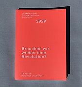 Knallrotes Cover einer Publikation