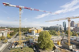 Blick über berlin modern auf Philharmonie und Potsdamer Platz
