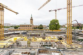 Vorbereitungen für die Betonage der Untergeschossdecke