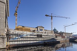James-Simon-Galerie, vom Kupfergraben (Bauzustand 3. November 2015)