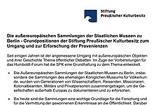 Grundpositionen zum Umgang mit außereuropäischen Sammlungen