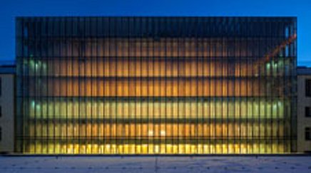 Glass cube of the new general reading room of the Staatsbibliothek zu Berlin