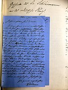 Brief Schliemanns Abbildung eines handschriftlichen Briefs