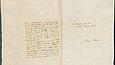Handschriftlicher Brief mit viel freigelassenem Rand