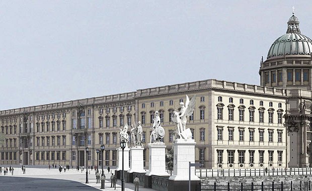 Ansicht von der Nord-West-Seite auf das zukünftige Humboldt Forum