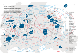 Infografik zu den Umzügen der wiedervereinigten Sammlungen; Quelle: SPK Magazin 2 / 2015