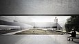 Computergenerierte Visualisierung der Innenansicht eines Museumskubus