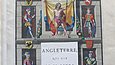 Farbiges Schmuckblatt eines Atlasbandes mit Angabe des Titels, Verlags und Erscheinungsjahrs