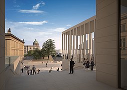 Simulation der zukünftigen Museumsinsel Berlin mit Humboldt-Forum