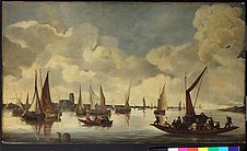 Segelschiffe auf der Merwede vor Dordrecht