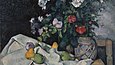 Paul Cézanne, Stillleben mit Blumen und Früchten, um 1880-1890, Gemälde / Öl auf Leinwand