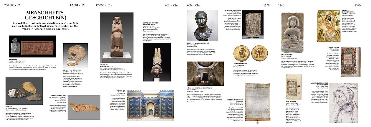 Menschheitsgeschichte(n): Die vielfältigen und umfangreichen Sammlungen der SPK machen die kulturelle Entwicklung der Menschheit sichtbar, von ihren Anfängen bis in die Gegenwart. (opens enlarged image)