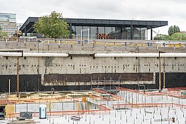 Baugrube des Museumsneubaus berlin modern in Richtung Neue Nationalgalerie (Oktober 2023)