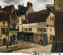 Camille Pissarro: „Ein Platz in La Roche-Guyon“ (1867) Camille Pissarro: „Ein Platz in La Roche-Guyon“ (1867)