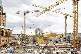 Baustelle des Museumsneubaus berlin modern in Richtung Philharmonie