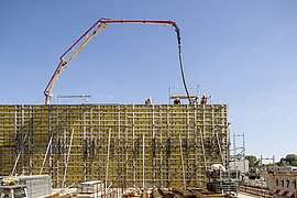 Wände im Obergeschoss beim Betonieren