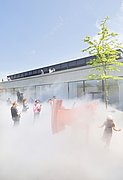 Am Kulturforum: Nebelskulptur von Fujiko Nakaya