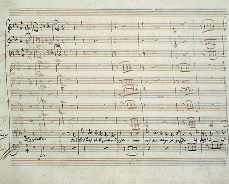 Autograph "Die Zauberflöte" von Wolfgang Amadeus Mozart © SBB Autograph "Die Zauberflöte" von Wolfgang Amadeus Mozart