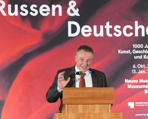 Oktober 2012: Eröffnung der Ausstellung "Russen und Deutsche" im Neuen Museum © SMB, Museum für Vor-Und Frühgeschichte/Achim Kleuker Oktober 2012: Eröffnung der Ausstellung "Russen und Deutsche" im Neuen Museum