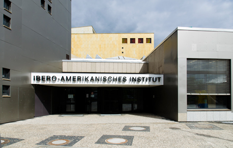Ibero-Amerikanisches Institut Facade of a modern building with the label "Ibero-Amerikanisches Institut"