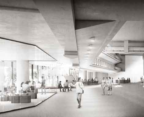 Staatsbibliothek zu Berlin Black and white rendering of a library building