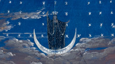Karl Friedrich Schinkel, Die Zauberflöte. Oper von Wolfgang Amadeus Mozart. Entwurf zur Dekoration. Die Sternenhalle der Königin der Nacht, 1815 Karl Friedrich Schinkel, Die Zauberflöte. Oper von Wolfgang Amadeus Mozart. Entwurf zur Dekoration. Die Sternenhalle der Königin der Nacht, 1815