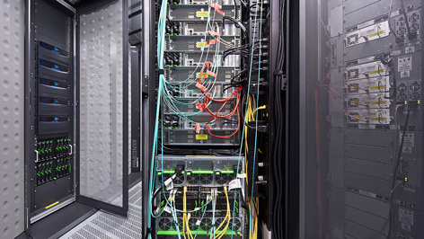 SBB server room View of a room full of computers and cables