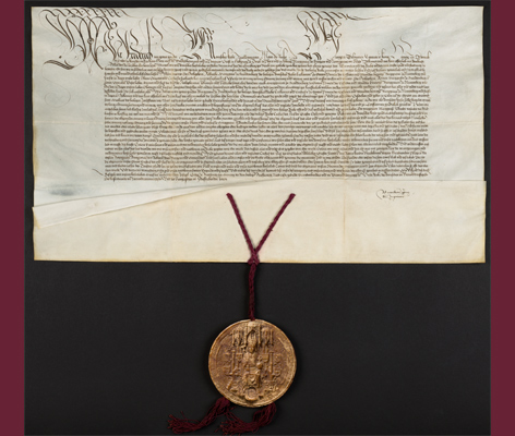 Dispositio Achillea Historical document with a seal