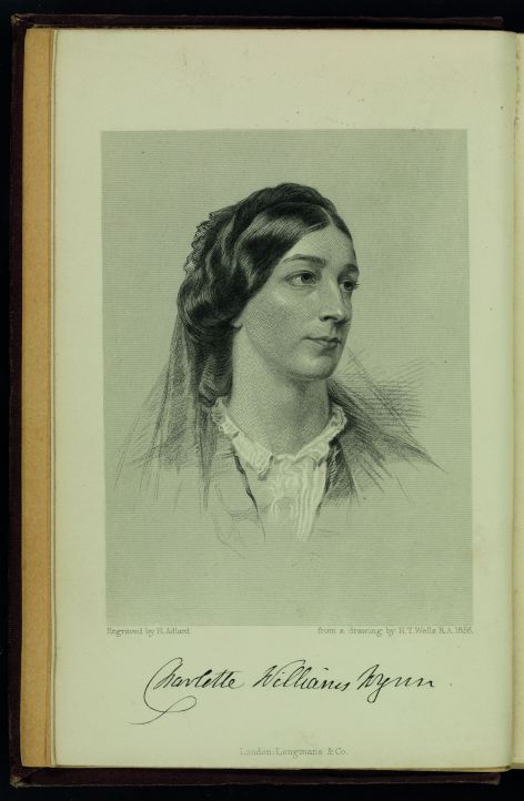 Charlotte Williams-Wynn Stahlstichporträt einer Frau in einem historischen Dokument.