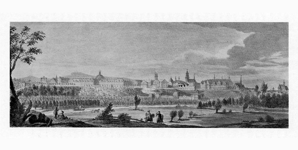 Kassel Black and white drawing of a city
