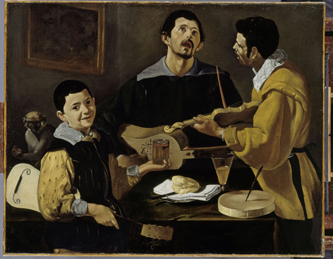 Painting by Diego Velázquez Painting with three men