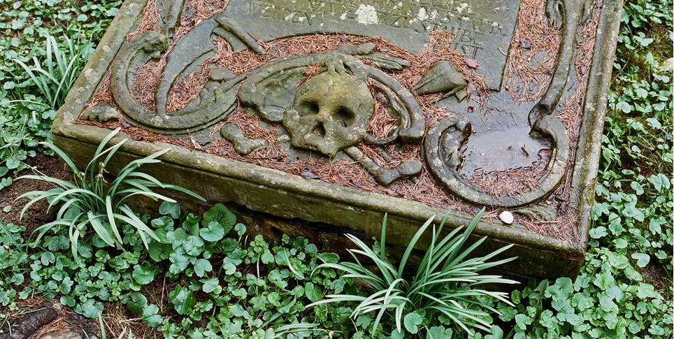 Grabstein auf dem Bornstedter Friedhof 