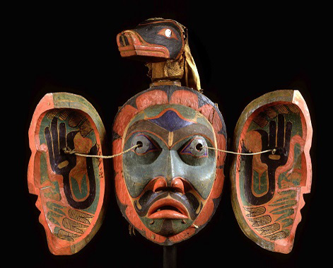 Verwandlungsmaske des „Nulis“, Kwakiutl, Sammlung Jacobsen 1881 