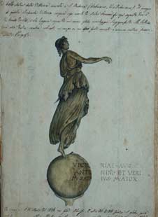 Victoria ohne Flügel Eine Tuschezeichnung der Skulptur ohne Flügel