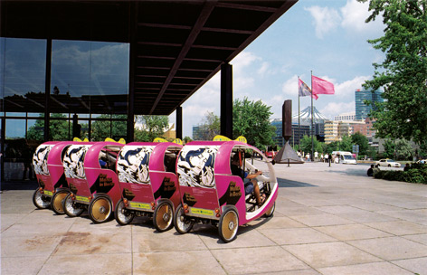 Velotaxis outside of a museum