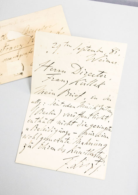 Kullak-Archiv, Brief von Franz Liszt, Staatliches Institut für Musikforschung © SPK / Anna Szkoda Kullak-Archiv, Brief von Franz Liszt, Institut für Musikforschung