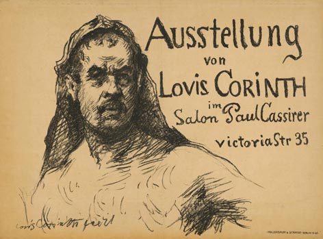 Lovis Corinth Ausstellungsplakat auf gelben Papier