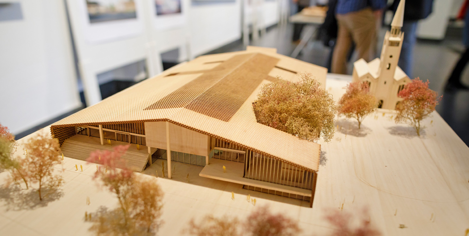 Wooden model of the preliminary design